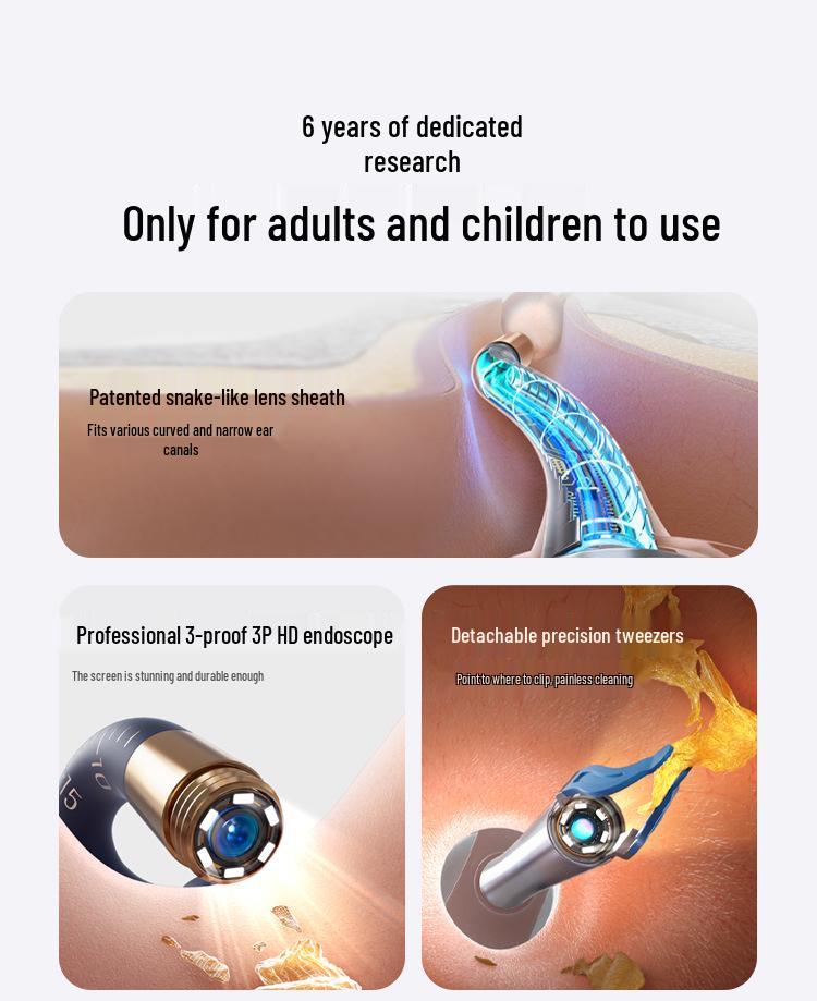 HD Camera Earwax Remover - Luminous Smart Visual Ear Pick for Adults & Kids
