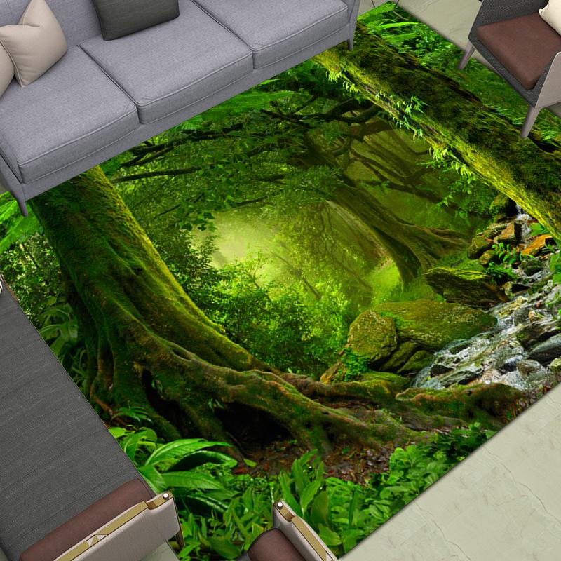 Forest Mountain River Landscape Carpets Bathroom Entrance Mat Kitchen Floor Living Room Corridor Rugs Home Decor Carpet
