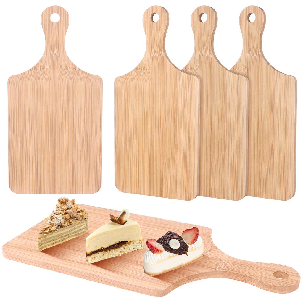 3 Pcs Bamboo Chopping Board 11X5 Inch Thicken Bamboo Cutting Board Bulk Wood Serving Charcuterie Board With Handle Dinner Plate