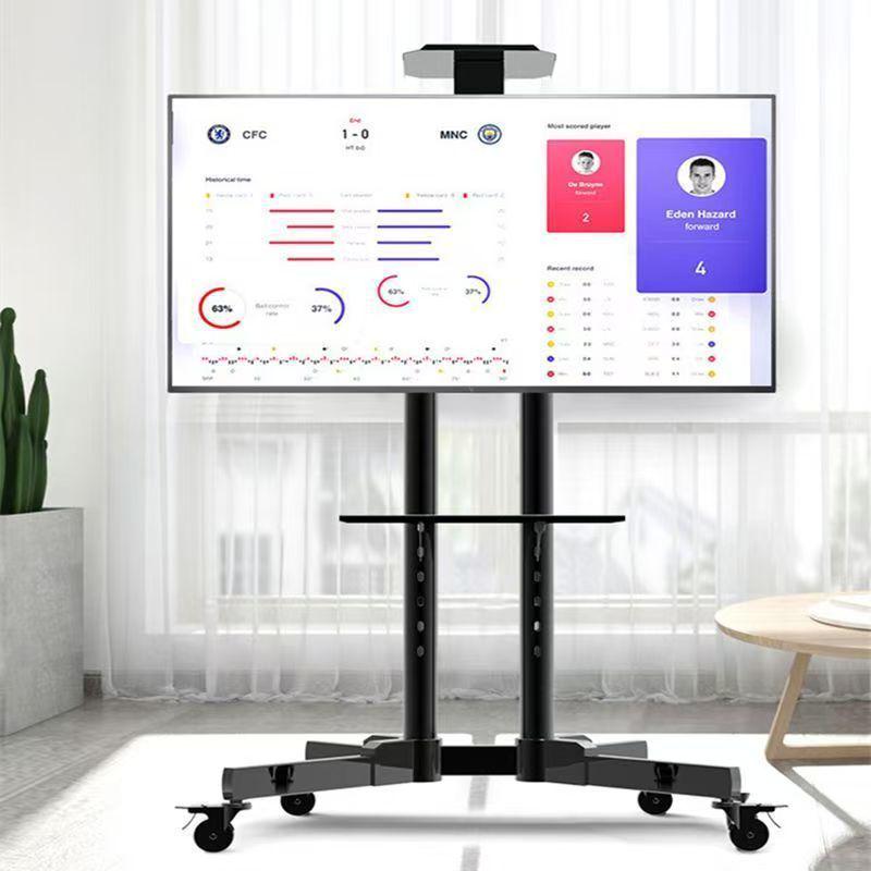 Universal Thickened LCD TV & Monitor Floor Stand with Vertical Pole & Wheels