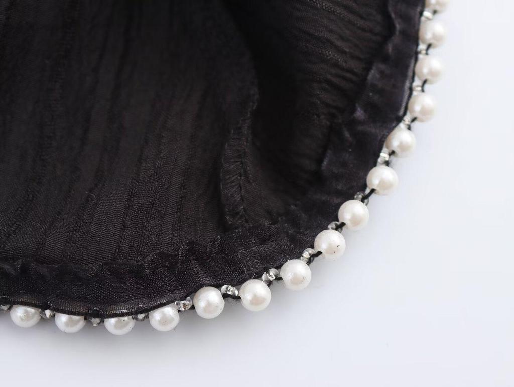 2025 Spring Women's European & American Fashion Irregular Pearl Dress