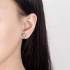 Sterling Silver Snowflake Stud Earrings with Marquise Cut Diamonds – Elegant Women's Christmas Fashion