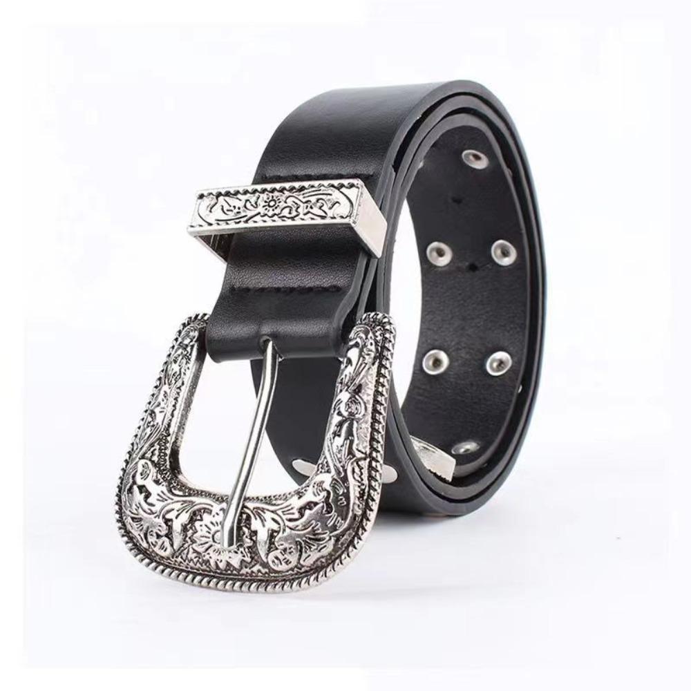 Retro Rivet Belts Gothic Pin Buckle Belt Casual PU Leather Waistband