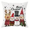 Christmas Decoration Pillowcase Merry Christmas Santa Claus Christmas Tree Pattern Suitable for Home Room Sofa Cushion Cover