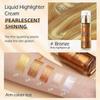 Shimmer Face And Body Oil,Silky Glow Body Glitter Cream Liquid Highlighter Makeup,Luminated Liquid Bronzer Body Glow Lotion Less