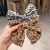 Sexy Leopard Print Bow Hair Clip Women Large Bowknot Satin Hairpin Barrettes Girls Ponytail Clip Hair Accessories Headwear Gift
