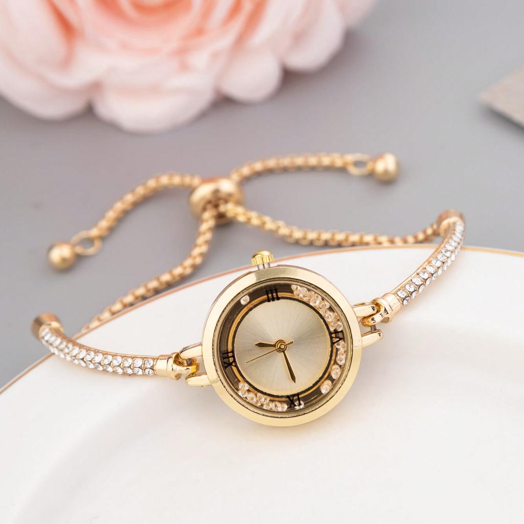2023 New Women Watch Girls Fashionable Casual Quartz Watch with Beaded Strap, Birthday Gift for Women As A Gift for Students Returning To School