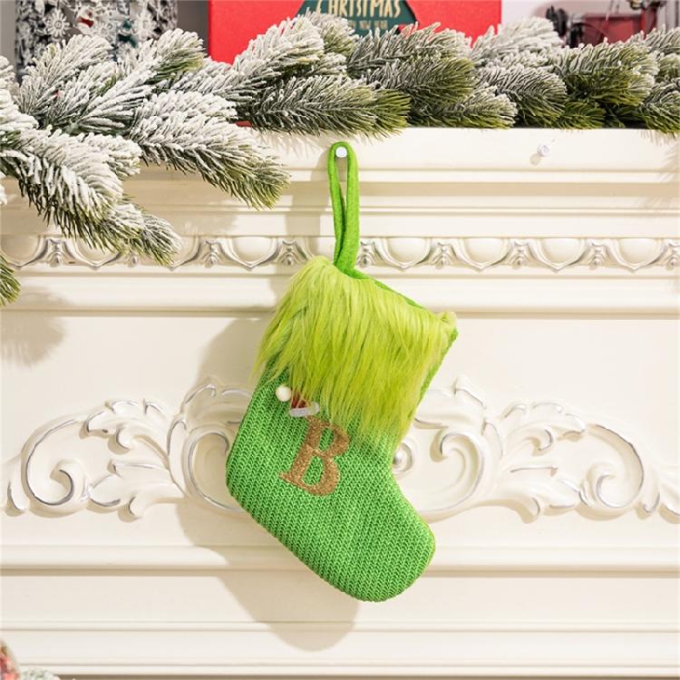Stylish Embroidered Alphabets Christmas Stocking Knitted Festival Sock for Children Multicolors Holiday Stockings