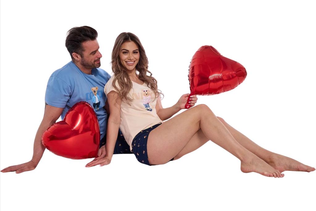 Cornette Men's Pajamas Short Sleeve Teddy Bear Shorts Cotton