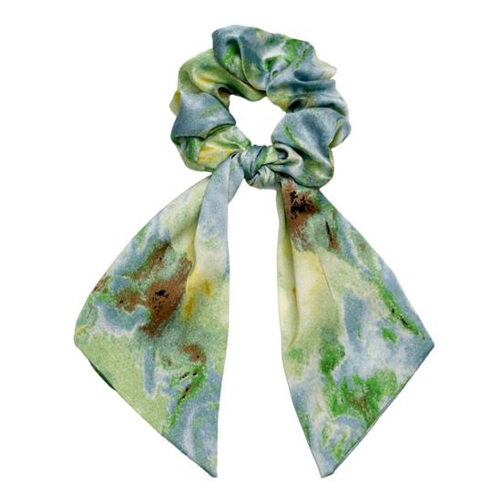 Hair Tie for Women, Silk-Like Fabric Soft Touch Hair Rope, Artistic Oil Painting Print Hair Band for Low Ponytail Versatile Hair Accessories A