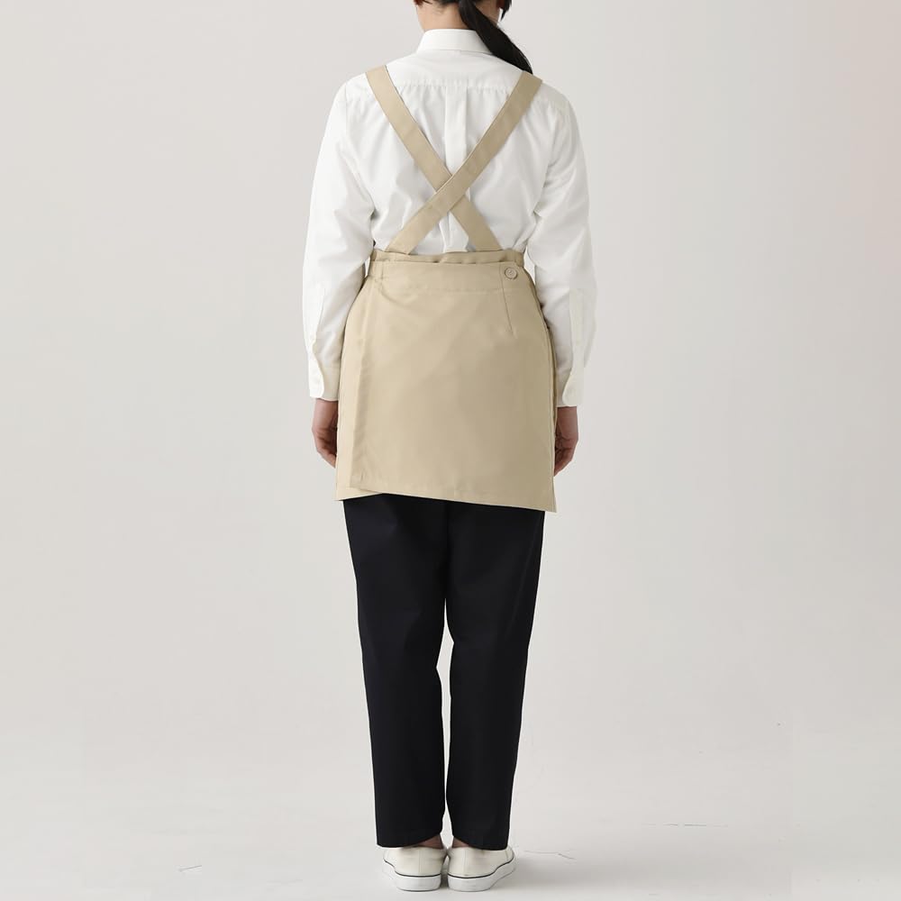 Bib Apron Bib Short Apron CT2398 6 Brown Free [Seven Uniform]