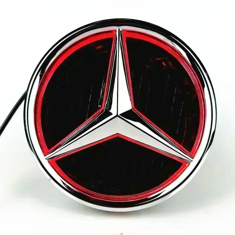 BTP5   Car Front Grilled Star Emblem LED Illuminated Logo White Blue Red Light for Mercedes Benz W205 C E R ML GL GLA CLA CLS 2013-2016