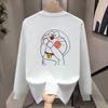 Threaded Cuffs Long Sleeves Trendy Brand Pure Cotton Men'S Bottom Shirt T-Shirt Trendy Crew Neck Men'S And Women'S Versatile Top