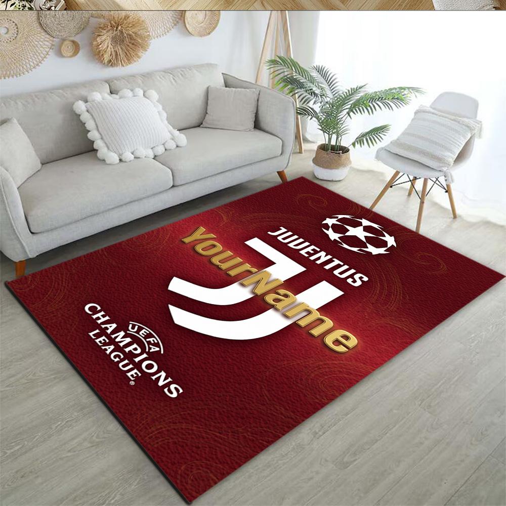 Juventus Customized Name Carpet Suitable for Balcony Study Room Playrooms Dormitory Anti-slip Rug Office Home Decor Birthday/Christmas Gift