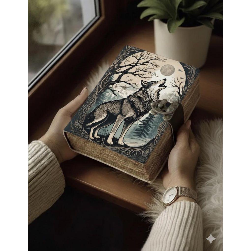 Leather Grimoire – Spell Book of Shadows Journal | Thick Vintage Notebook for Women, Writers | Deckle Paper Journals for gift