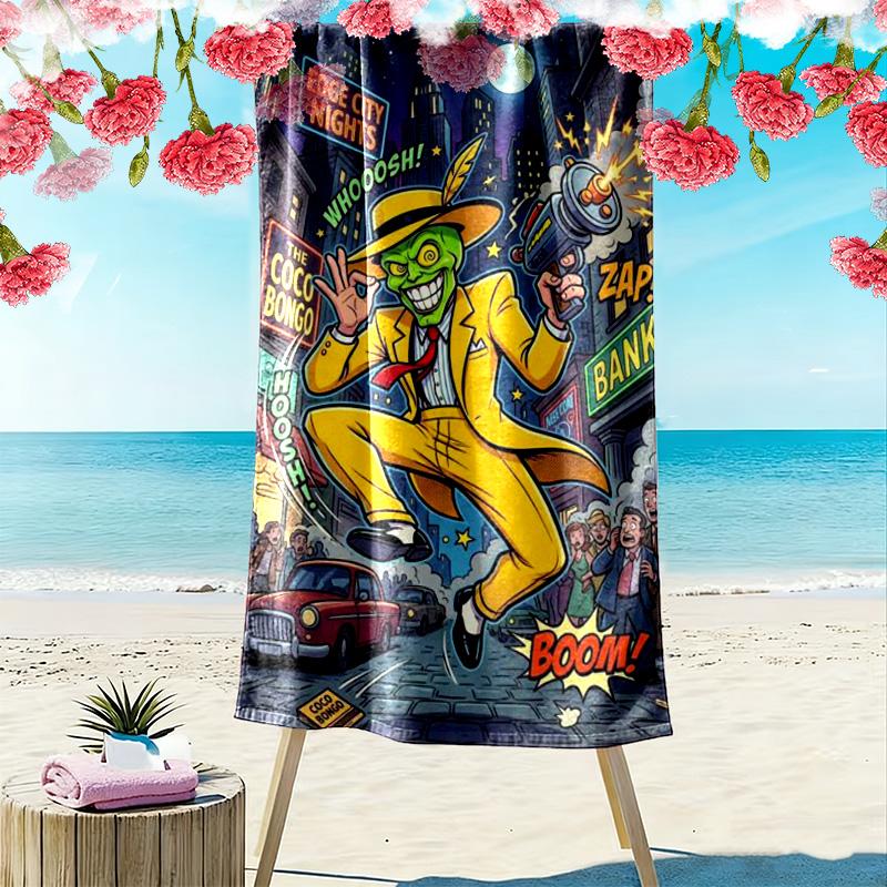 The mask Print Beach Towel, Large Soft Quick Dry Towel for Beach Camping Swimming