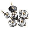 12Pcs Kitchen Pots Stainless Steel Golden Handle Smoothing Sturdy Easy to Clean Cookware Set for Home Cooking