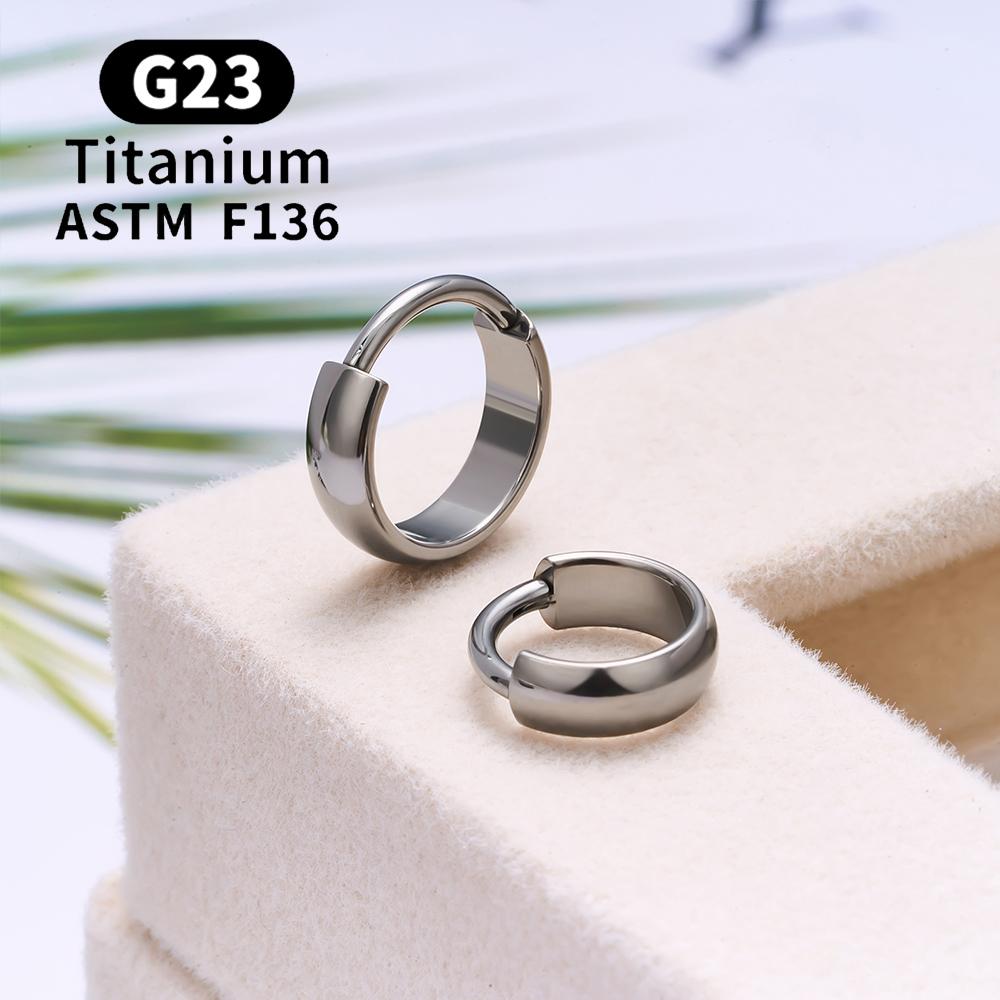 ASTM F136 G23 Titan Piercing Runde Ohrring-Creolen 16G Klappsegment Septum Nasenringe Tragus Knorpel Helix Körperschmuck