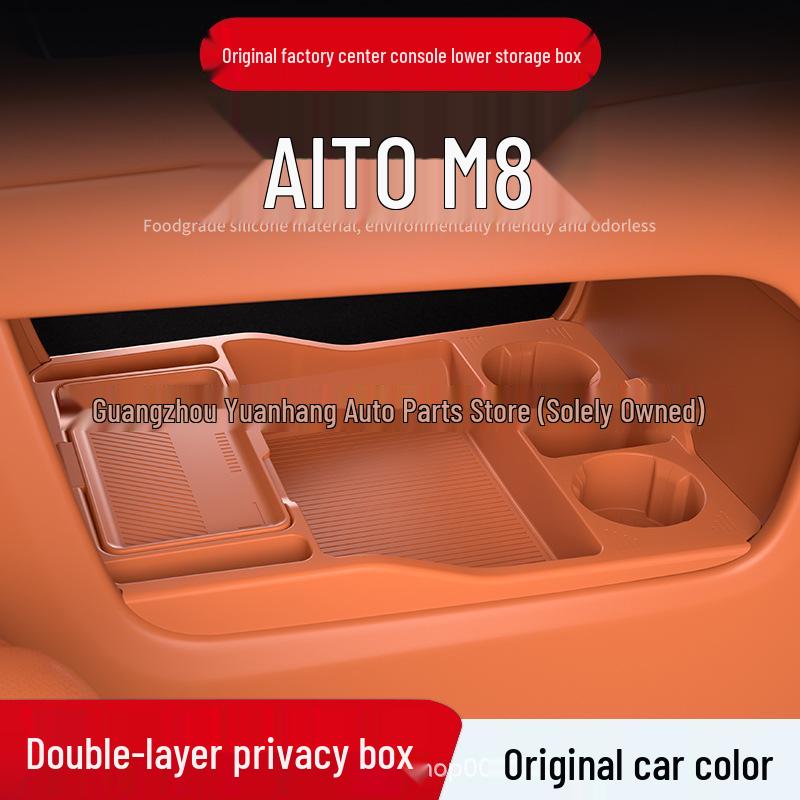 Compatible with 25 AITO M8 models: Lower Console Storage Box for Glasses - Car Accessories and Modifications.