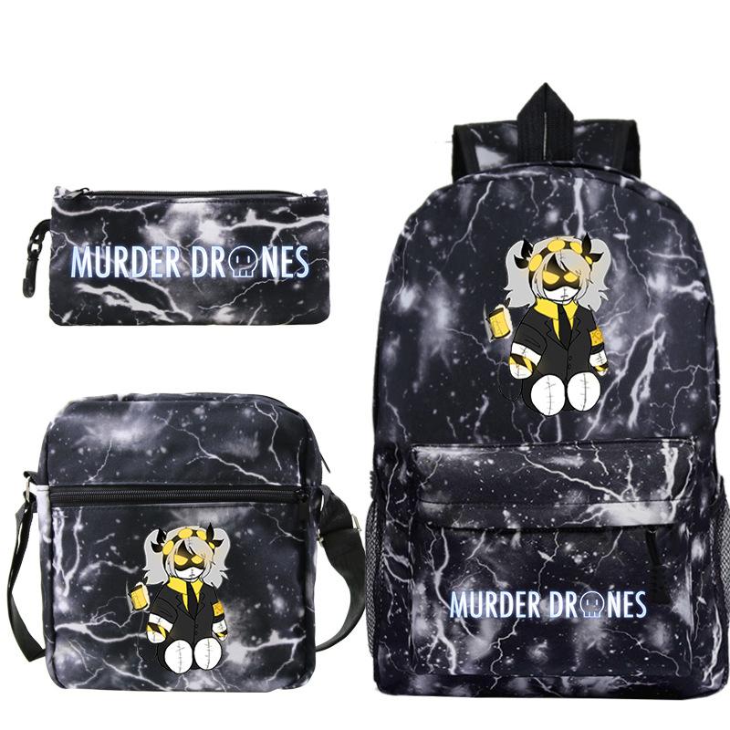 Murder Anime Peripheral Printed Children's School Bag Set Cross-border Leisure Student Backpack Three-piece Set