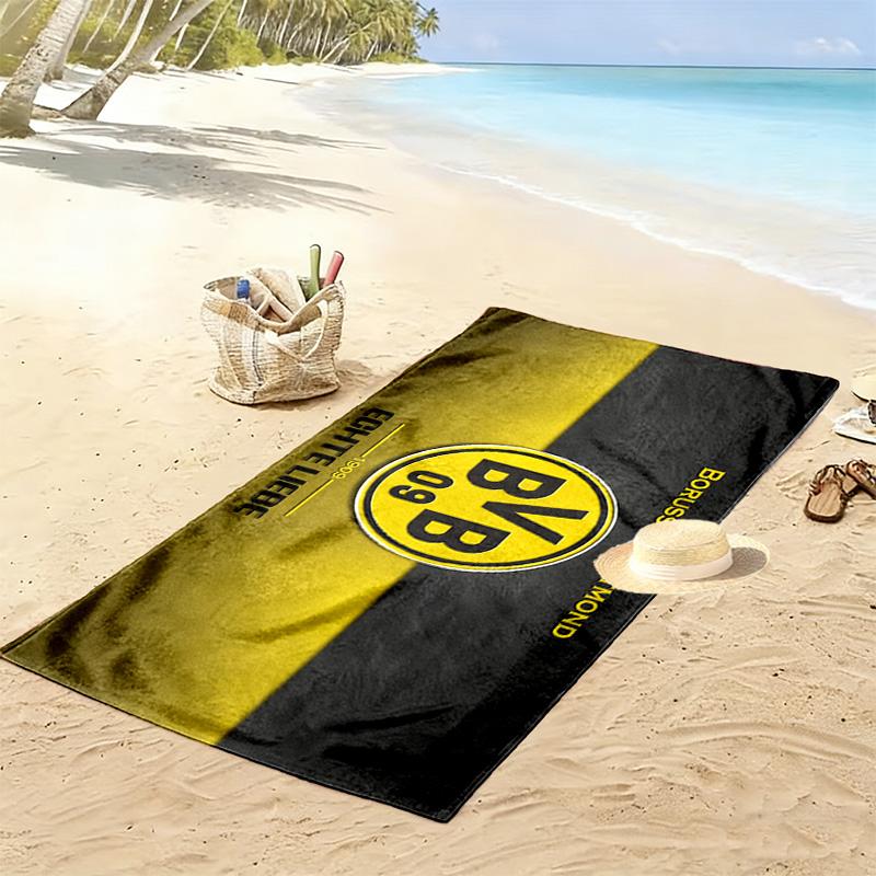 Borussia Dortmund Print Beach Towel, Large Soft Quick Dry Towel for Beach Camping Swimming