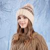Winter Coldproof Warm Knitted Hat Ear Protection Hat Women's Fur Ball Wool Hat