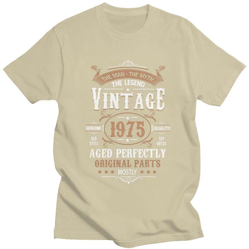 50th Birthday Vintage 1975 Man Myth Legend Tshirts Short Sleeves Leisure T Shirt Custom Years Tshirts Loose Fit 100 Cotton Tee