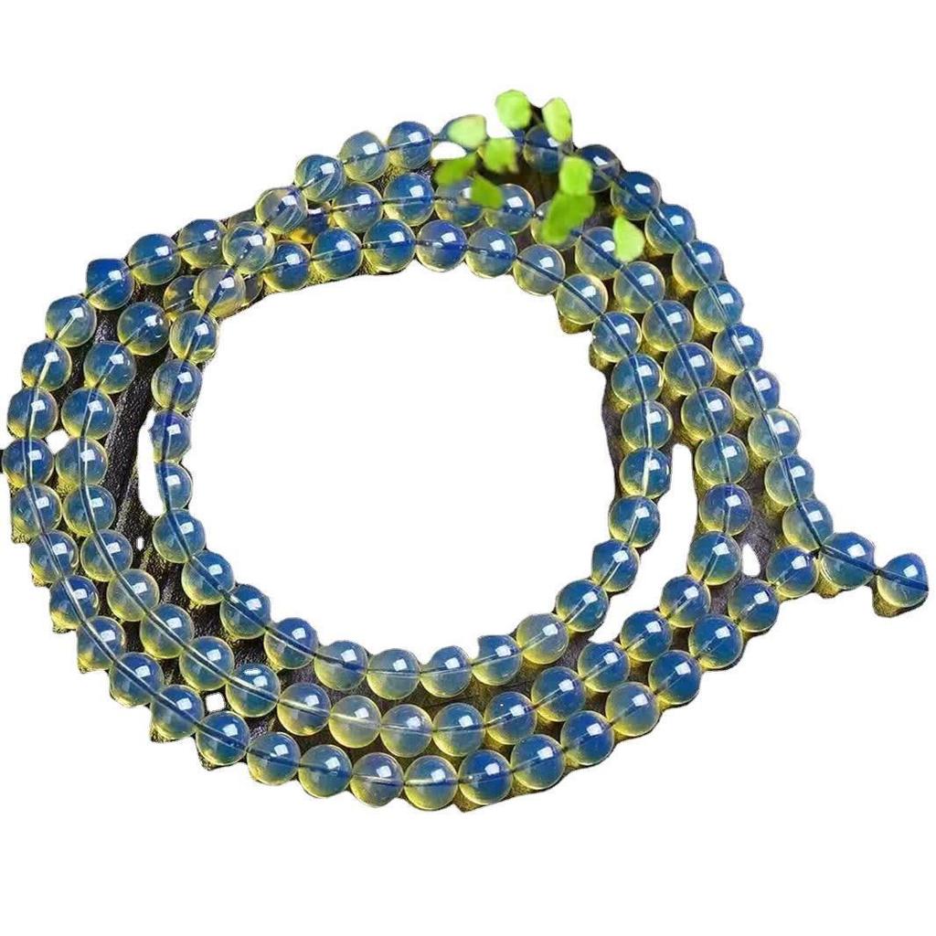 Mexican Blue Amber Bracelet: 108 Purified Water Honey Wax Amber Beads, Unisex Prayer Jewelry