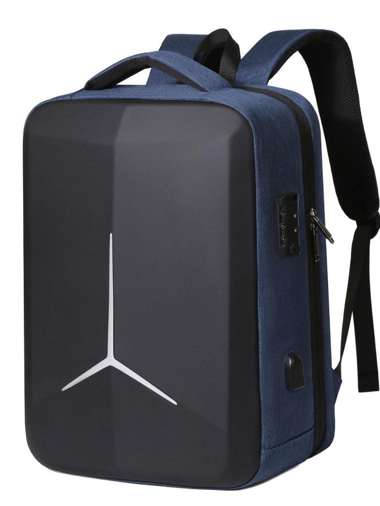 Men's Hard Shell Anti-pressure Motorcycle & Business Backpack with Airbag for 17-inch Laptop - Large Capacity