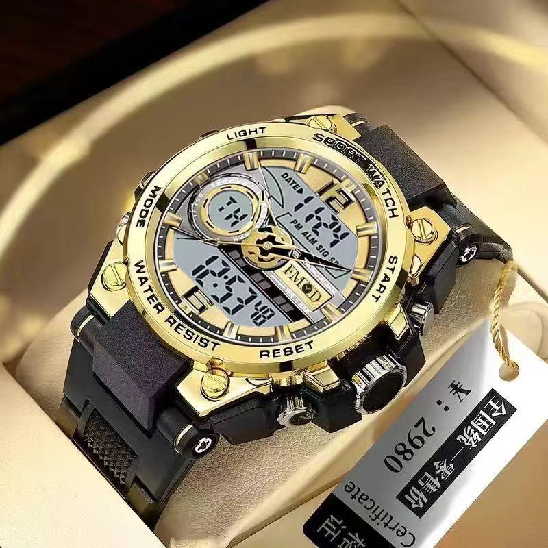 Heart of Steel Watch Men's 2024 Sports Multifunctional Waterproof Double Display Electronic Watch Men's