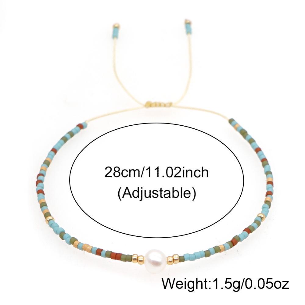 Trendy Deep Blue & Gold Rice Bead Pearl Hand Bracelet: Niche Design Women's Fashion Accessory