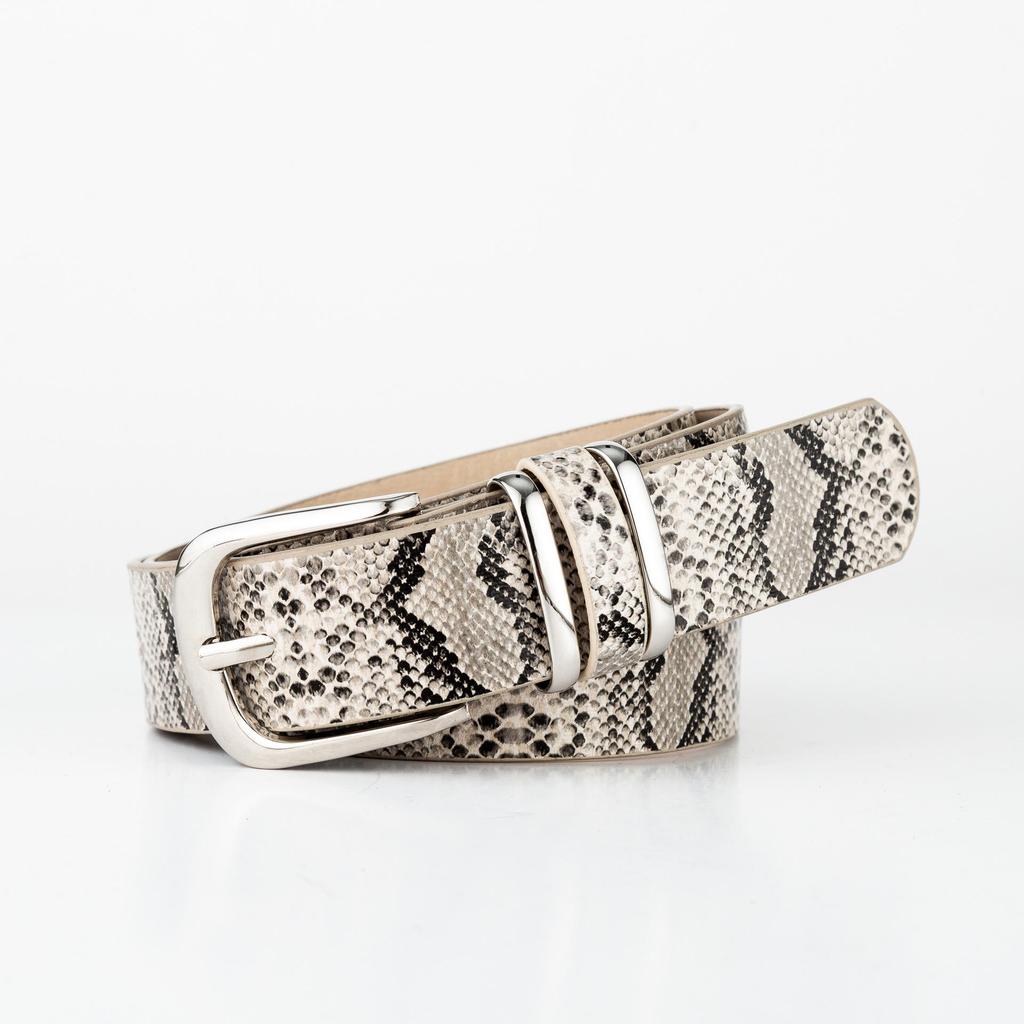 Women's Leopard & Snake Print Double Ring Buckle Belt - Versatile European & American Style