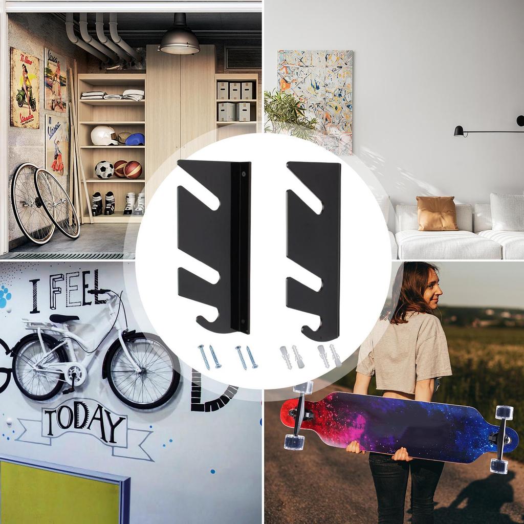 1Pair Skateboard Display Rack Acrylic Wall Stand Fixed Mount Indoor Floating Skateboard Storage Bracket Wall Holder