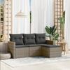 Vidaxl 4-Cz. Set da Giardino, Cuscini, Grigio, Rattan PE