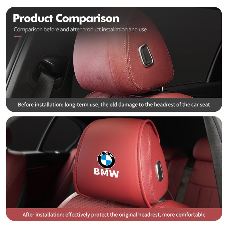1/2pcs Car Seat Universal Headrest Pillow Anti-dirty Protector Cover For BMW E30 E34 E36 E39 E46 E52 E53 E60 E61 E62 E70 E71 E83