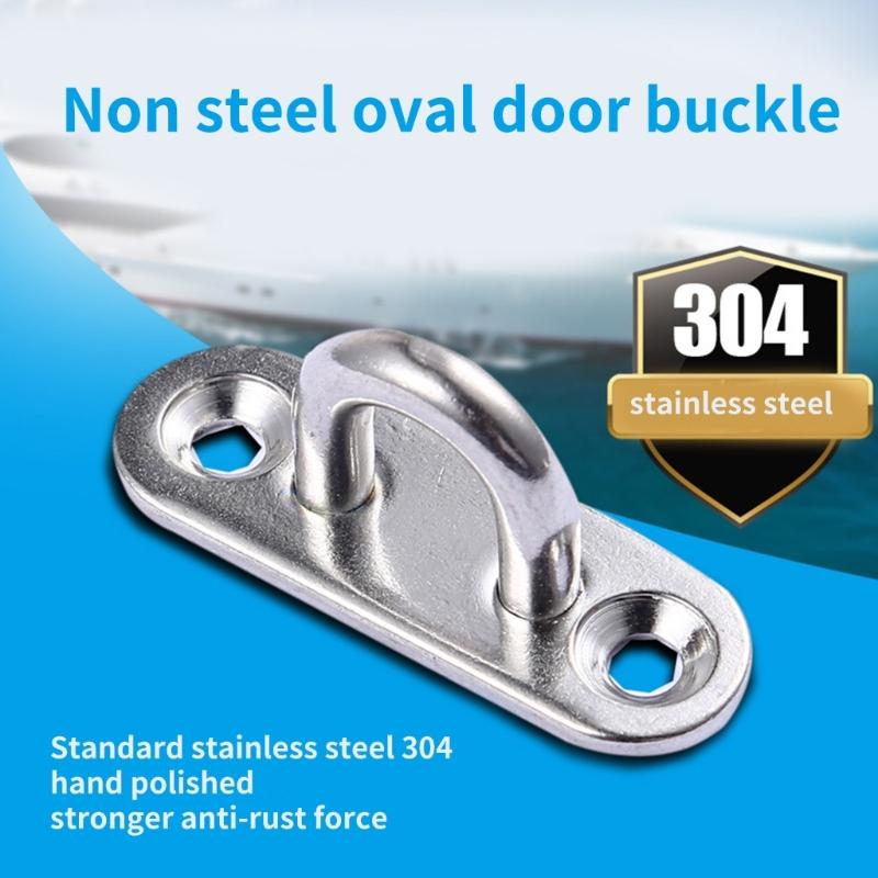 4Pcs Stainless Steels Pad Eye Plate Hook Wall Mount Hanger Hook Marine Hardware Staple Hook with Screws Hammock Hook