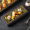 Characteristic Creative Rectangular Sushi Plate Molecular Cuisine Sashimi Tableware Yijing Dry Ice Japanese Dim Sum Western Dish