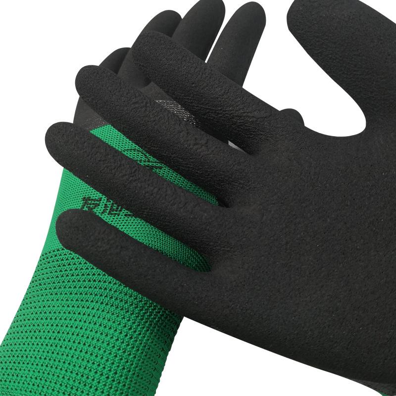 Atmungsaktive Latex-Schaumstoff-Arbeitshandschuhe, Abriebfest & Rutschfest Gummiert für Arbeitsschutz