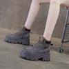 Big yellow boots women's 2025 autumn new pigskin retro locomotive boots European and American mountaineering tooling short boots Martin boots women'