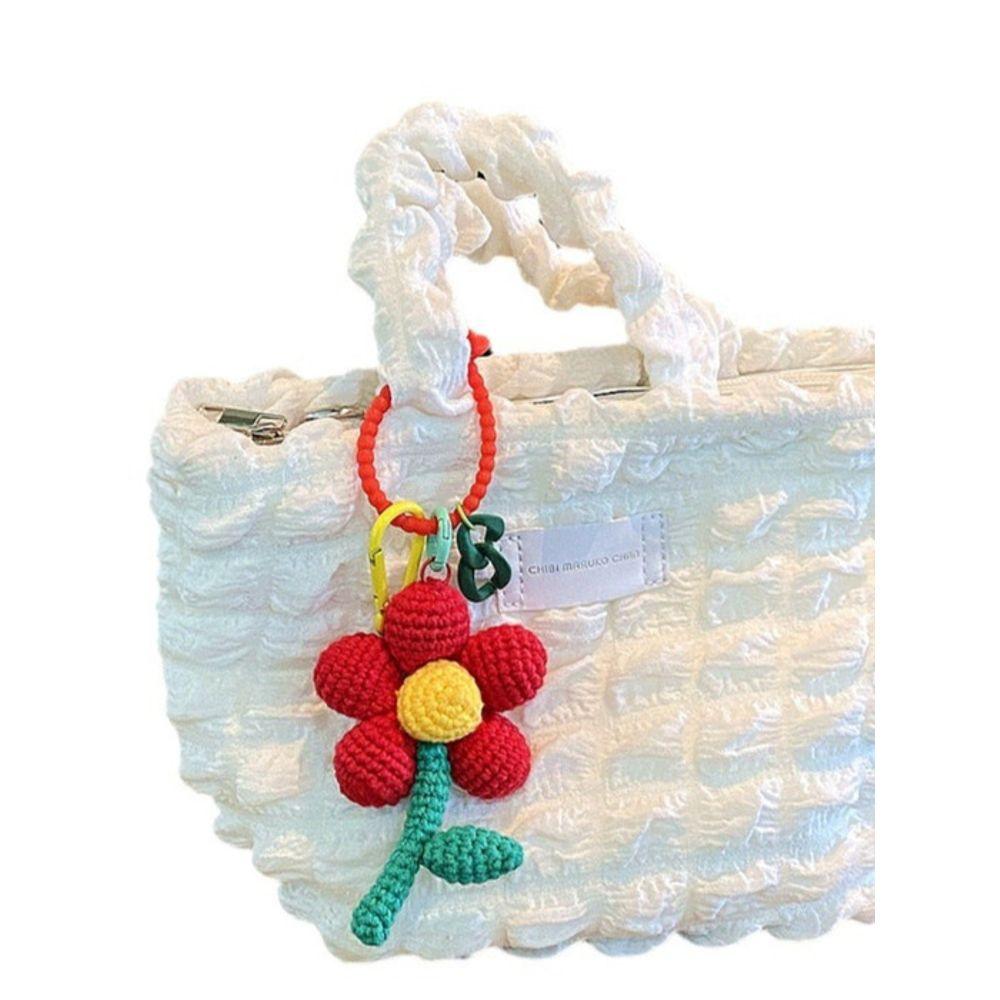 Bookaz [bookaz] Knitted Long Flower Keychain