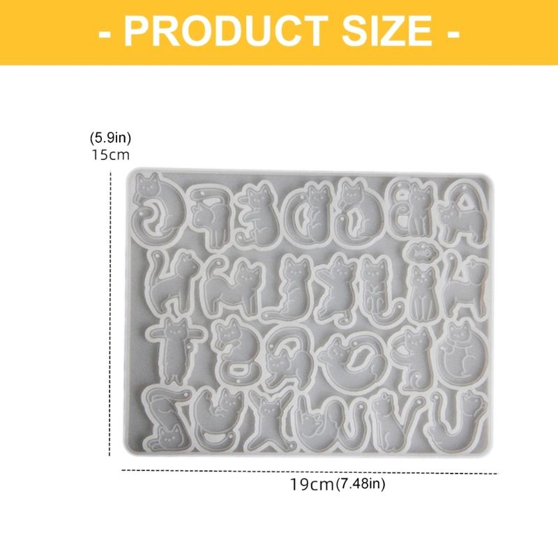 Elastic Cats Letter Silicone Casting Mold Silicone Texture Suitable for Handmade Jewelry Supplies and Gift Making
