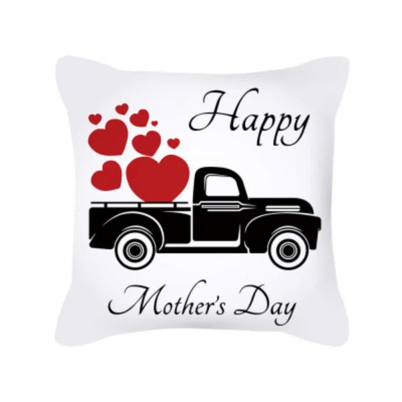 

Подушка-накидка на подушку с тематикой Дня матери Мягкая наволочка Декор для дивана в гостиной Домашнее кресло Автомобиль Спальня Декоративная наволочка 66x66cm