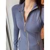 LULU Abbigliamento Yoga Primavera Giacca Defina con Collo Alto Donna Sportiva Slim Dimagrante Giacca Spazzolata