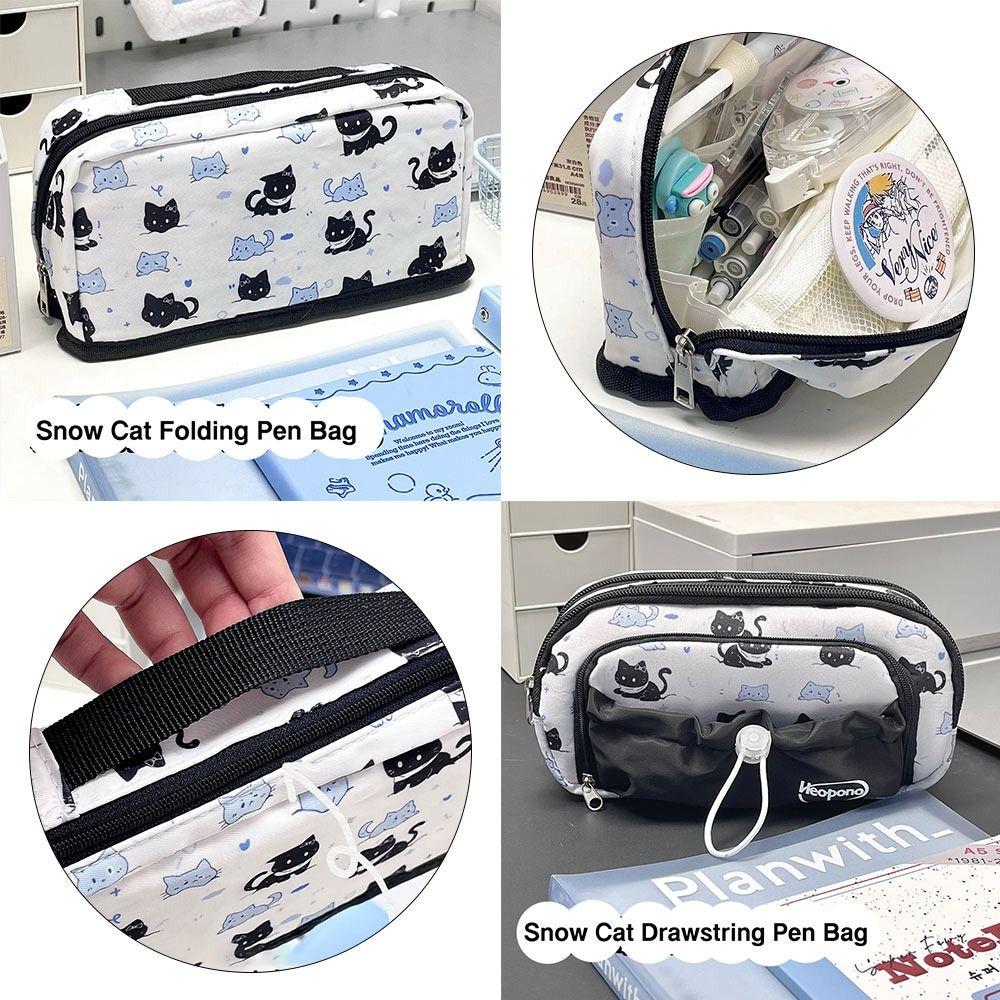 

Folding/Drawstring Stationery Bag Multi-Layer Stationery Organizer Multifunctional Pen Box Gift 02