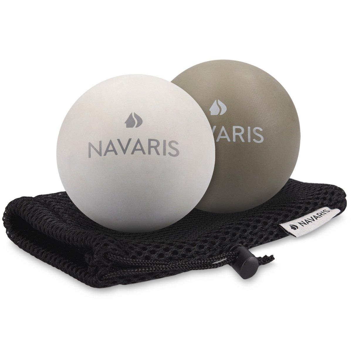 

Набор из 2 мячей Navaris Stretch Ball для лакросса, мяч для йоги, мяч Trigger Point Ball 2, твердость, голень, шея, лопатка, серый, светло-серый - -