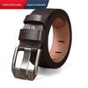 Men's Wide-Stitch Kangaroo Faux Leather Buckle Belt