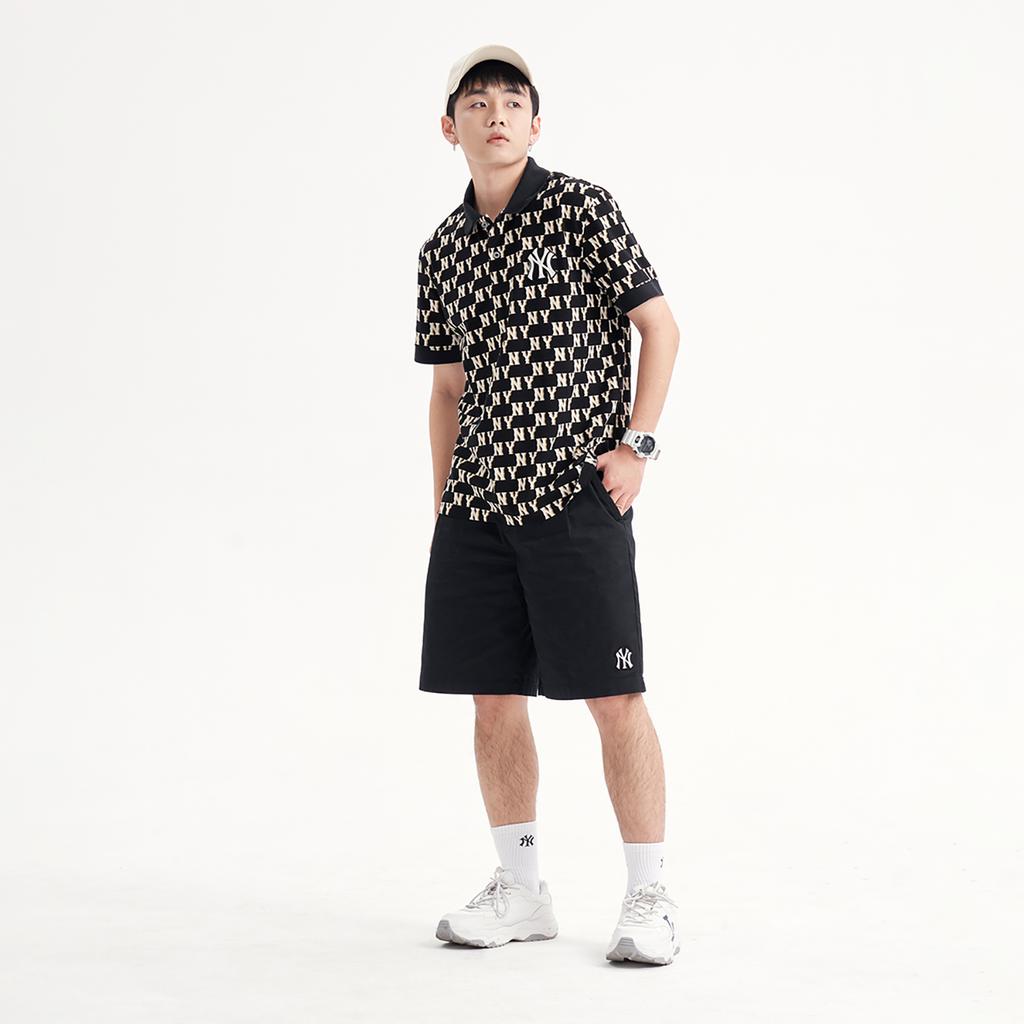 New MLB Polo Shirts Unisex Black 3LPQM0133-50BKS