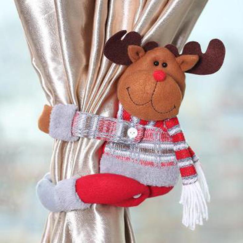Nuovo Natale Babbo Natale Alce Finestre Cartone Animato Bambola Tenda Decor Buon Natale Decorazioni Casa Natale