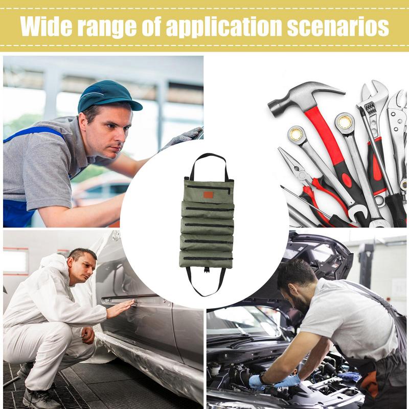 Roll Up Tool Bag Portable Tool Roll Organizer Multifunctional Large Capacity Bag Heavy-Duty Tool Organizer Bag Portable Tool