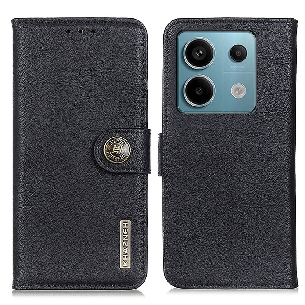 KHAZNEH For Xiaomi Redmi Note 13 Pro 5G/Poco X6 5G Cell Phone Cases Cowhide Texture Wallet Cover